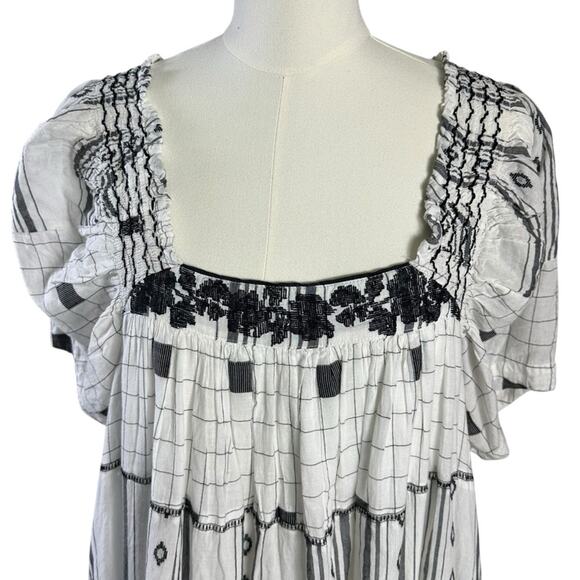 Free People Western Bohemian Jamie Embroidered Maxi Dress Size Large Ethereal - Picture 5 of 15